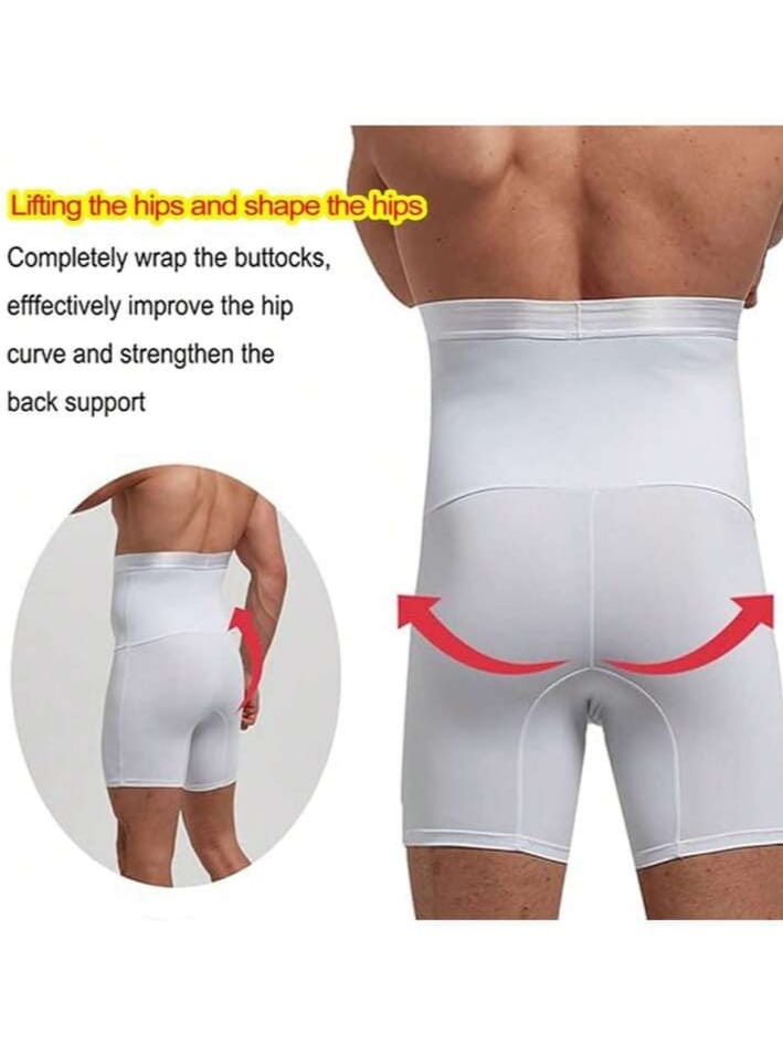 Men's High-Waist Compression Shapewear Shorts – Tummy Control & Thigh Slimming Body Shaper